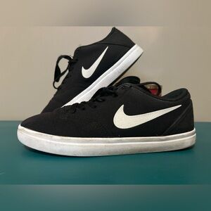 Nike Black Canvas Shoes with White Logo